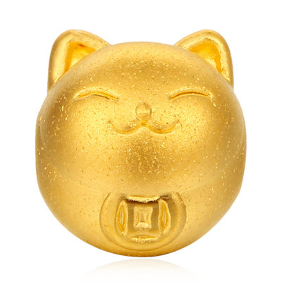 多邊金都3D硬金財貓轉運珠 時尚與好運的完美融合